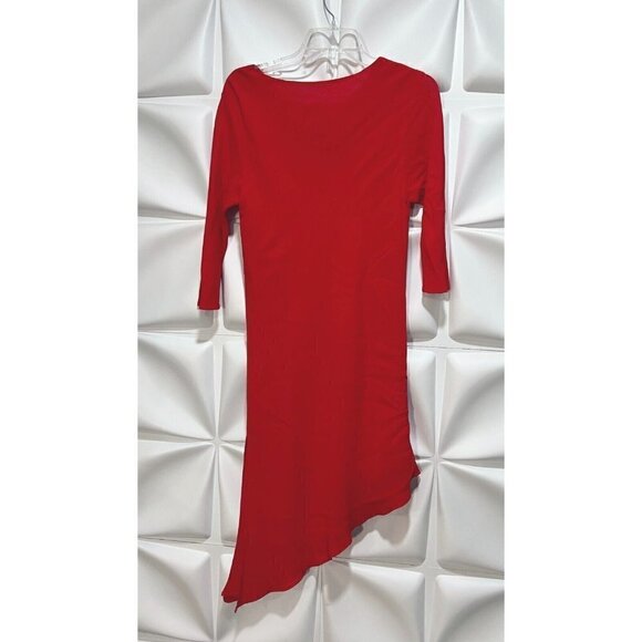 David Dart Sz S Red Long Crepe Tunic Dress & Maxi Skirt 2pc Set Gown RARE - Picture 4 of 10